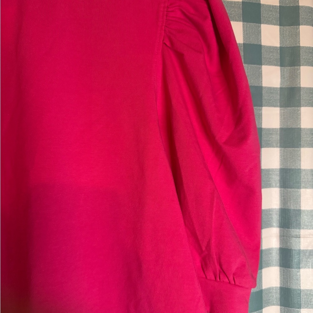 The Drop Women's Vibrant Pink Blouse with Puff Sleeves - Picture 3 of 8